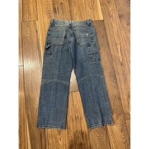 VTG Y2K Mens 30x27 Faded Glory Baggy Carpenter Blue Jeans Pants 90s Workwear